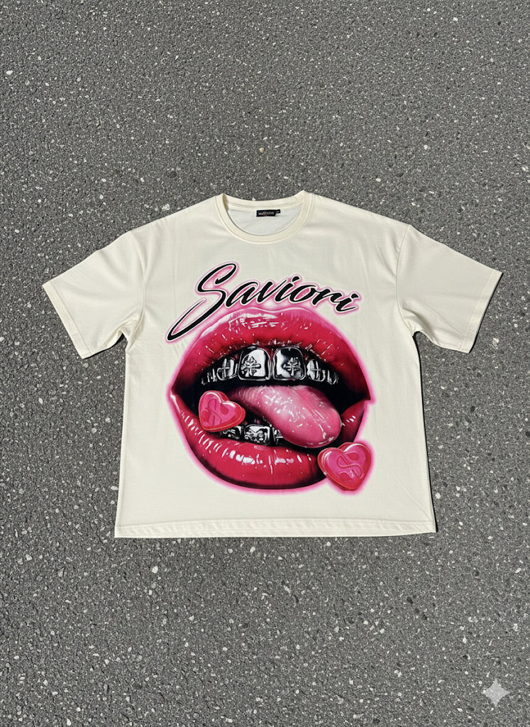 Saviori Premium Graphic Tee – Lips & Braces Streetwear Shirt