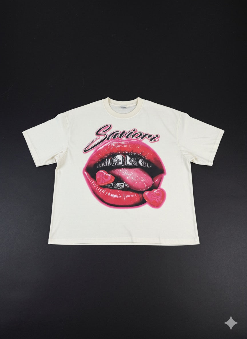 Saviori Premium Graphic Tee – Lips & Braces Streetwear Shirt
